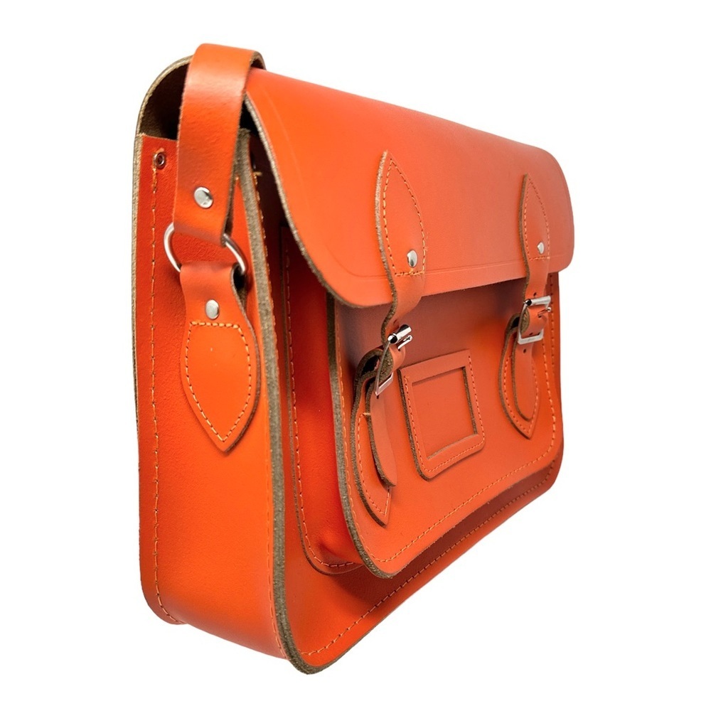 The Cambridge Satchel Company Classic Leather Satchel Crossbody in Orange - Picture 2 of 12